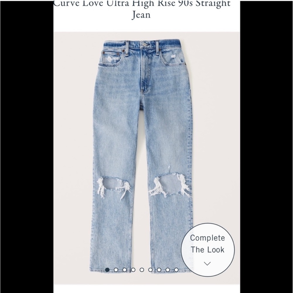 NWOT Abercrombie 90s Straight Ultra High Rise Curve Love Jeans